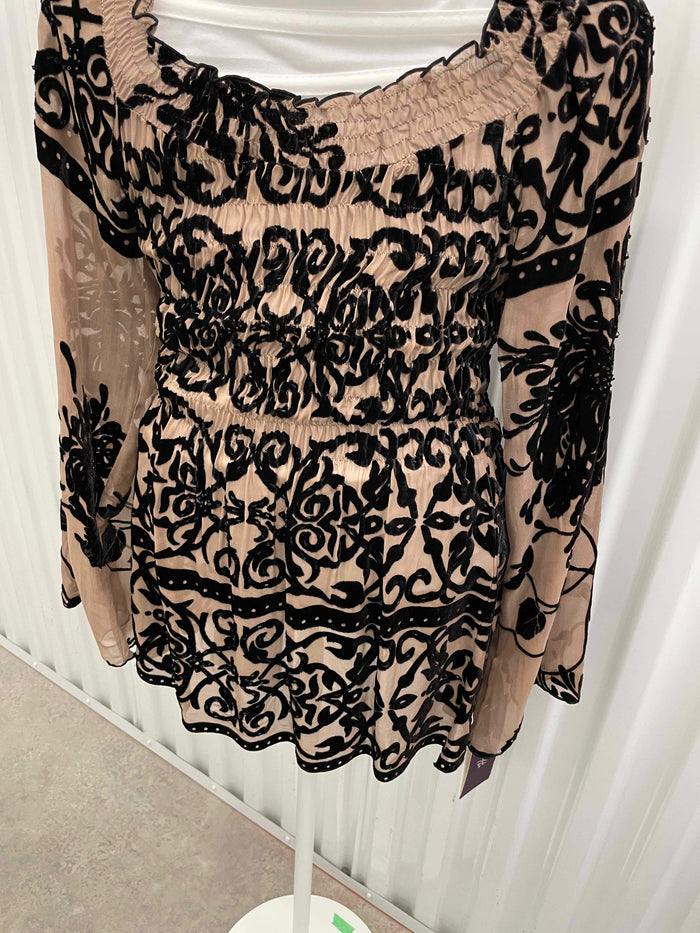 Hale Bob Black/Beige Top, XS