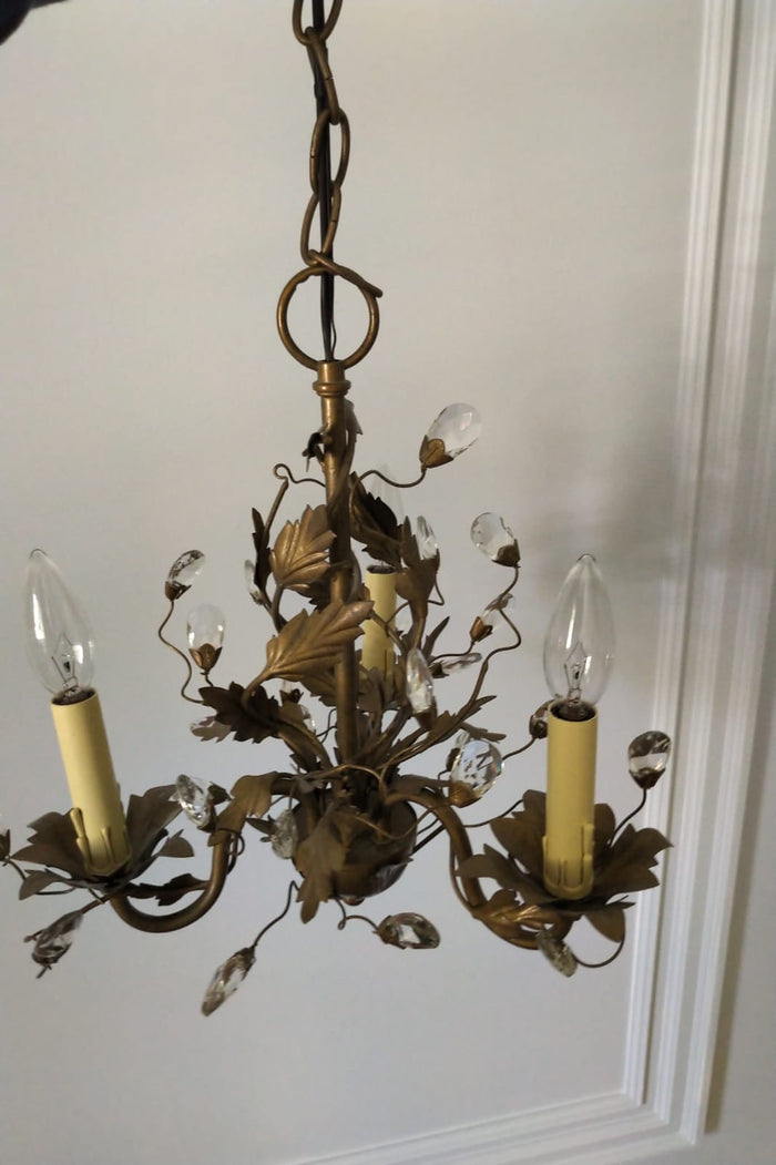 Gold Leaf Metal Chandelier