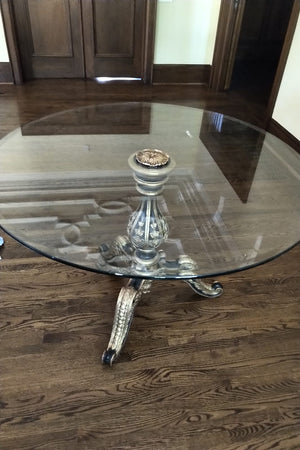 Glass Accent Table, Decorative Base
