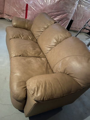 Beige Bonded Leather Sofa