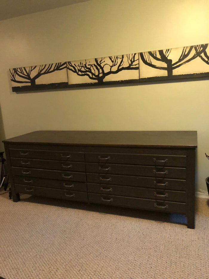 Antique Grey Finished Architects Plan Chest (*NEW ITEM)