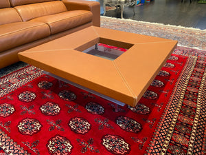 2 'Polaris' Italian Leather Sofas + Leather Coffee Table