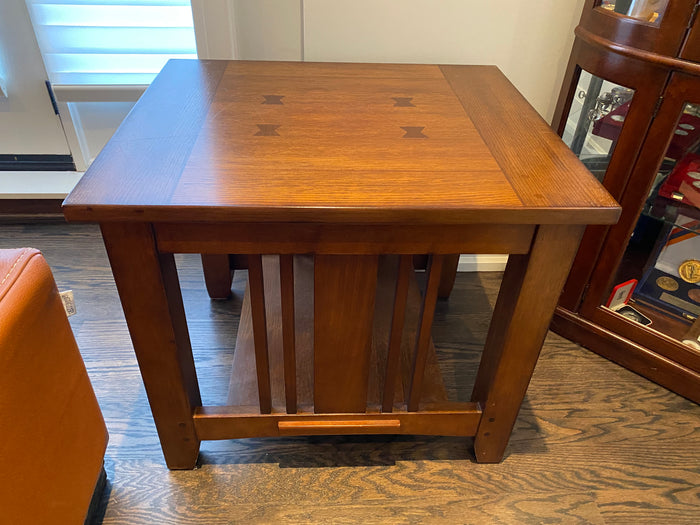 Pair of Solid Wood Side Tables