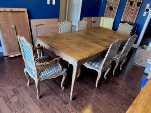 "Interior Crafts Chicago" Carved Solid Wood Dining Table + 6 Chairs