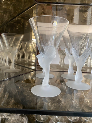 11 Sasaki Crystal "Wings" Wine Glasses