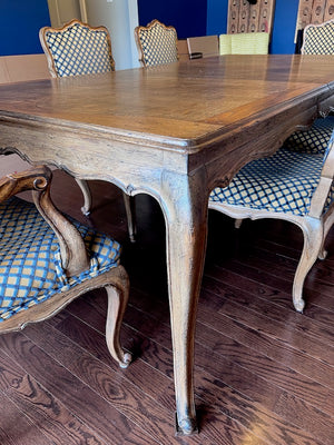 "Interior Crafts Chicago" Carved Solid Wood Dining Table + 6 Chairs
