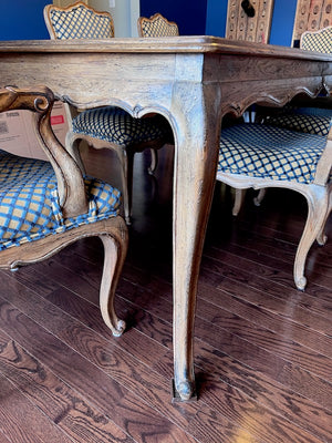 "Interior Crafts Chicago" Carved Solid Wood Dining Table + 6 Chairs