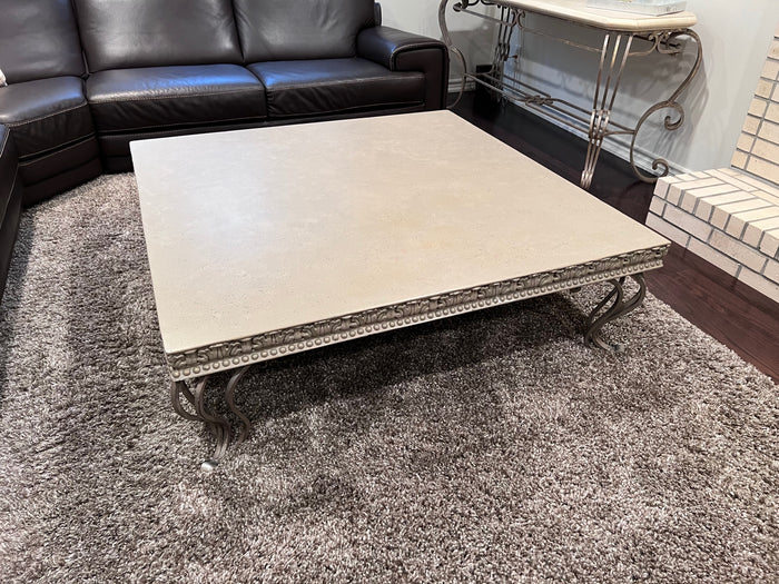 Large Solid Stone Square Coffee Table (*very heavy)