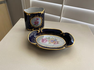 JLmenau echt kobalt Cigarette Holder & Ashtray Lot