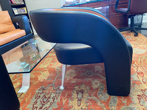 2 Formenti Italian Wave Leather Armchairs