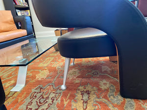 2 Formenti Italian Wave Leather Armchairs