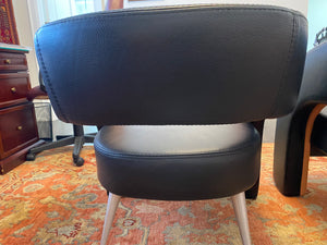 2 Formenti Italian Wave Leather Armchairs