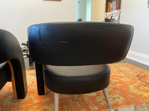 2 Formenti Italian Wave Leather Armchairs