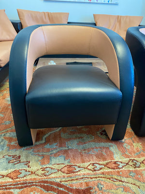 2 Formenti Italian Wave Leather Armchairs