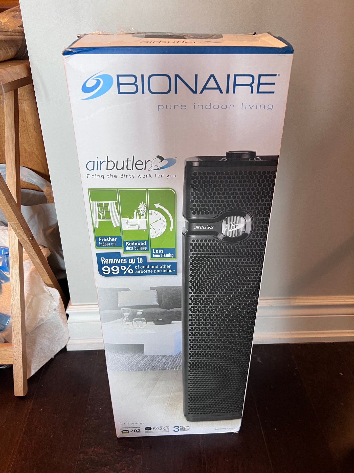 Bionaire 3 speed Visipure Tower Air Purifier LIKE NEW IN BOX