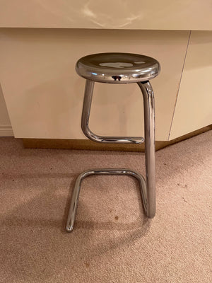 Set of 5 Mid Century Modern Chrome K700 Paperclip Tubular Bar Stools by Kinetics
