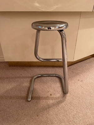 Set of 5 Mid Century Modern Chrome K700 Paperclip Tubular Bar Stools by Kinetics