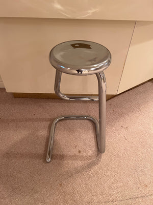 Set of 5 Mid Century Modern Chrome K700 Paperclip Tubular Bar Stools by Kinetics