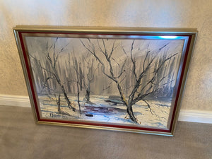 Original Oil Painting, "Winter Trees" by Fernand Labelle