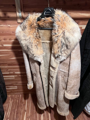 Women's 'Portobello Fashions' Genuine Shearling Sheepskin Coat- Size 38