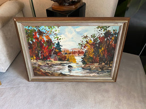 Original Framed Oil Painting- "Fall Trees" by G. Markovitch