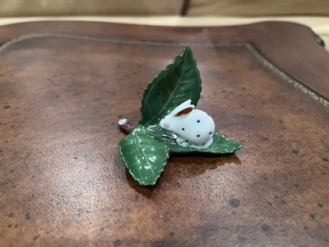 Herend "Rabbit on Leaf" Place Card Holder