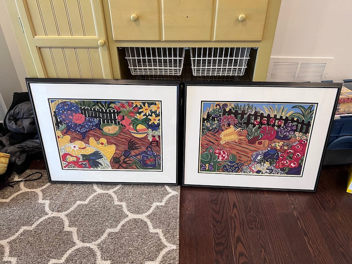 Pair of Colourful Garden Prints