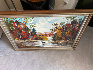 Original Framed Oil Painting- "Fall Trees" by G. Markovitch