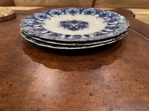 3 Flow Blue J & G Meakin Plates- 10"
