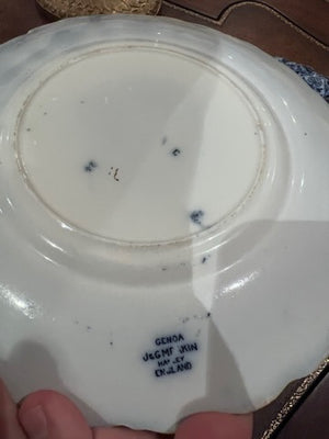 3 Flow Blue J & G Meakin Plates- 10"