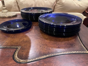 Cobalt Blue Glass Plate Lot