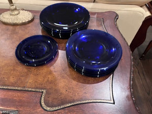 Cobalt Blue Glass Plate Lot