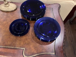 Cobalt Blue Glass Plate Lot