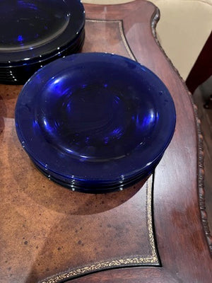 Cobalt Blue Glass Plate Lot