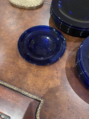 Cobalt Blue Glass Plate Lot