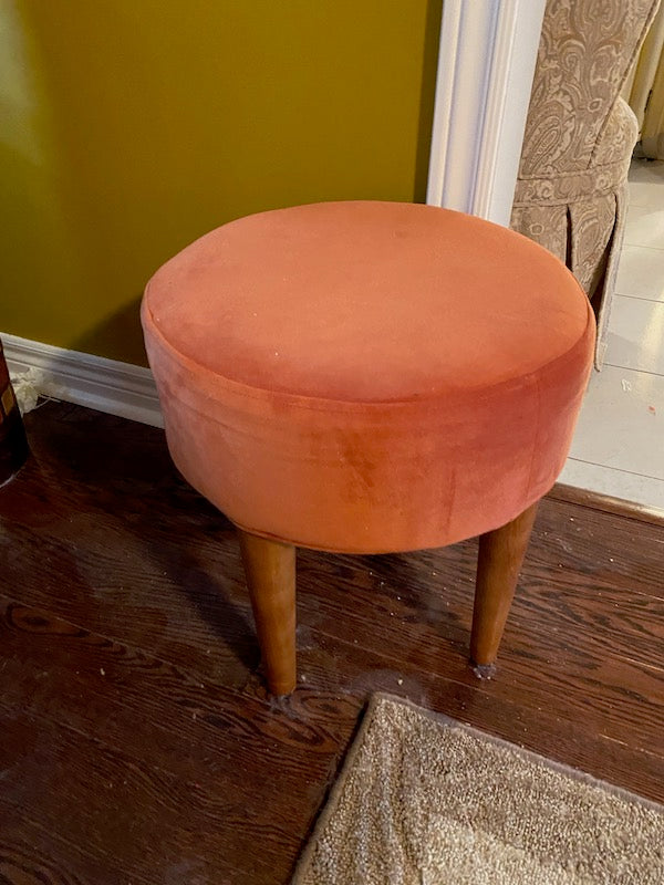 Orange Plush Fabric Stool from Target