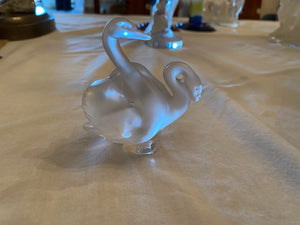Lalique Crystal Frosted Double Swan