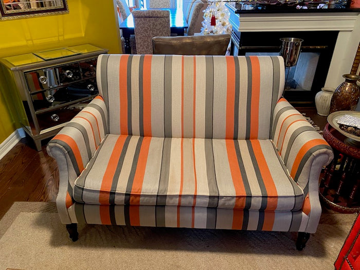 Crate & Barrel Striped Love Seat