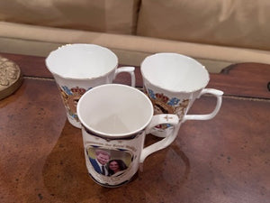 3 English 'Royal Family' Collectibles Mugs