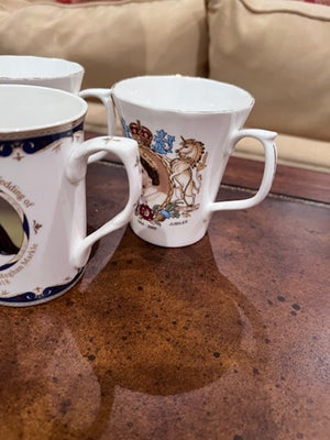 3 English 'Royal Family' Collectibles Mugs