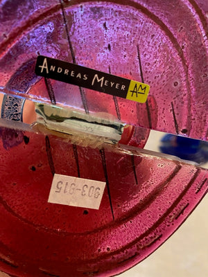 2 Art Glass Candle Holders Handmade by Andreas Meyer