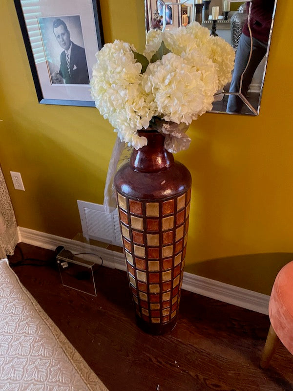 Red Ceramic Decorative Floor Vase