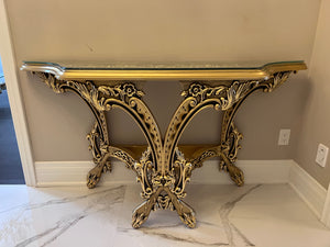 'Paradise Home Decor Furniture' Gold Wood Carved Console Table