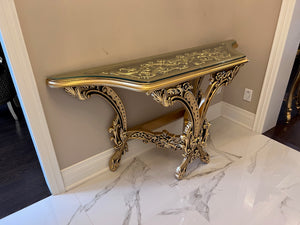 'Paradise Home Decor Furniture' Gold Wood Carved Console Table