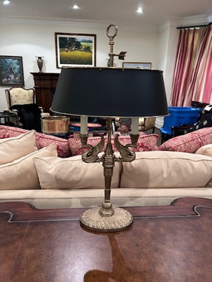 "Decorative Crafts Inc" Brass Table Lamp with Swans