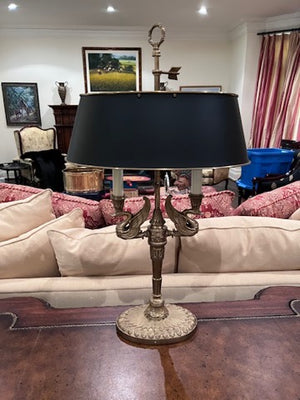 "Decorative Crafts Inc" Brass Table Lamp with Swans