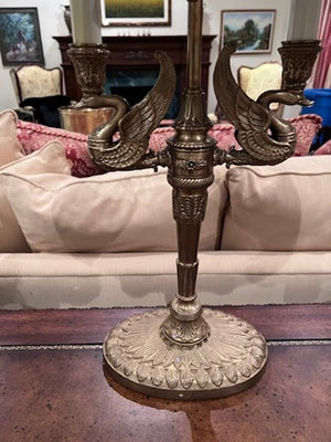 "Decorative Crafts Inc" Brass Table Lamp with Swans