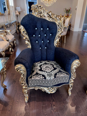 2 'Paradise Home Decor Furniture' Gold Wood Carved Large Armchairs