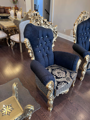 2 'Paradise Home Decor Furniture' Gold Wood Carved Large Armchairs