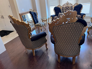 2 'Paradise Home Decor Furniture' Gold Wood Carved Large Armchairs